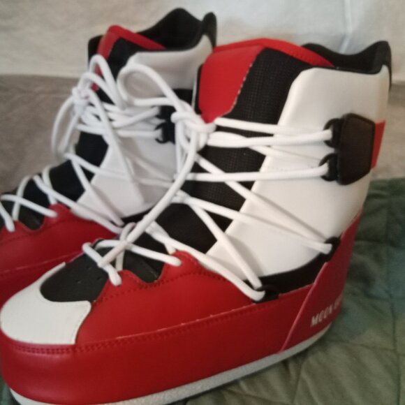 Moon Boot Sneaker Mid EU 39 / 40 US 7 - 7.5 Black Red White - Picture 6 of 11